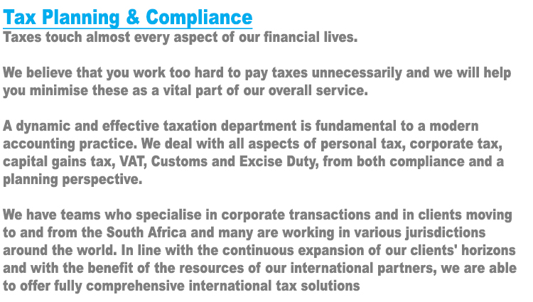 Tax Planning Compliance